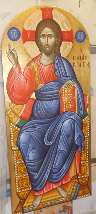 Jesus Christ Pantocrator - Painted - 2 - 3